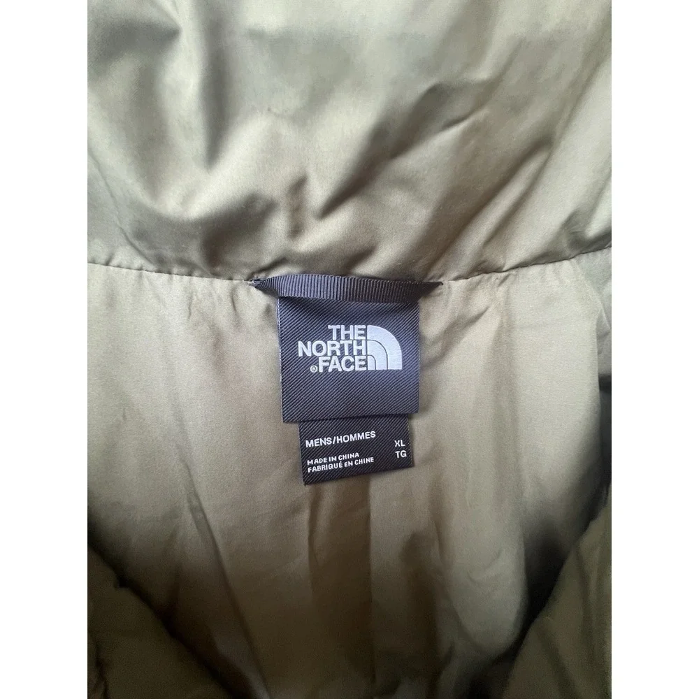 The North Face Mens XL Camo Puffer Jacket Insulated Full Zip Woodland Green